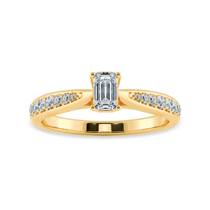 30-Pointer Emerald Cut Solitaire Diamond Shank 18K Yellow Gold Ring JL AU 1280Y   Jewelove.US