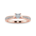 Load image into Gallery viewer, 30-Pointer Heart Cut Solitaire Diamond Shank 18K Rose Gold Ring JL AU 1281R   Jewelove.US
