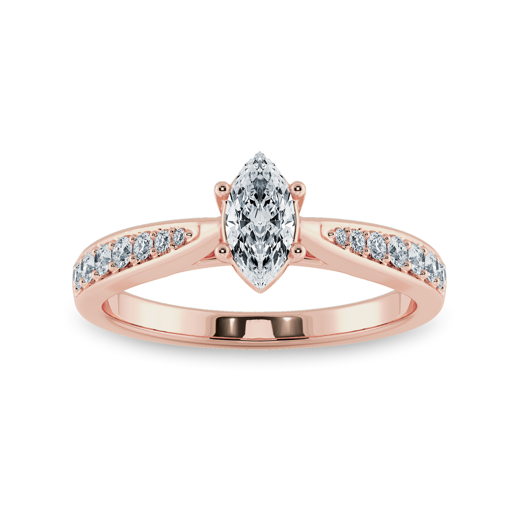 30-Pointer Marquise Cut Solitaire Diamond Shank 18K Rose Gold Ring JL AU 1282R   Jewelove.US