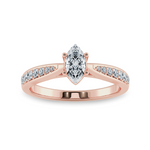 Load image into Gallery viewer, 30-Pointer Marquise Cut Solitaire Diamond Shank 18K Rose Gold Ring JL AU 1282R   Jewelove.US
