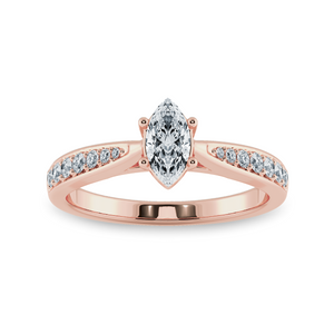 50-Pointer Marquise Cut Solitaire Diamond Shank 18K Rose Gold Ring JL AU 1282R-A   Jewelove.US