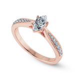 Load image into Gallery viewer, 30-Pointer Marquise Cut Solitaire Diamond Shank 18K Rose Gold Ring JL AU 1282R   Jewelove.US
