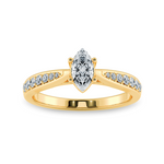 Load image into Gallery viewer, 30-Pointer Marquise Cut Solitaire Diamond Shank 18K Yellow Gold Ring JL AU 1282Y   Jewelove.US
