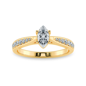 30-Pointer Marquise Cut Solitaire Diamond Shank 18K Yellow Gold Ring JL AU 1282Y   Jewelove.US