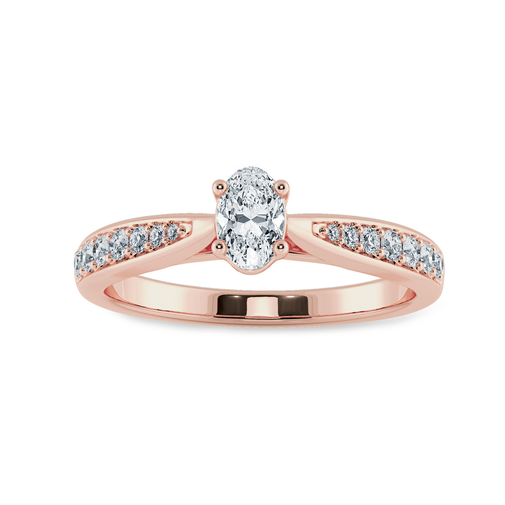 30-Pointer Oval Cut Solitaire Diamond Shank 18K Rose Gold Ring JL AU 1283R   Jewelove.US