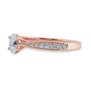 30-Pointer Oval Cut Solitaire Diamond Shank 18K Rose Gold Ring JL AU 1283R   Jewelove.US