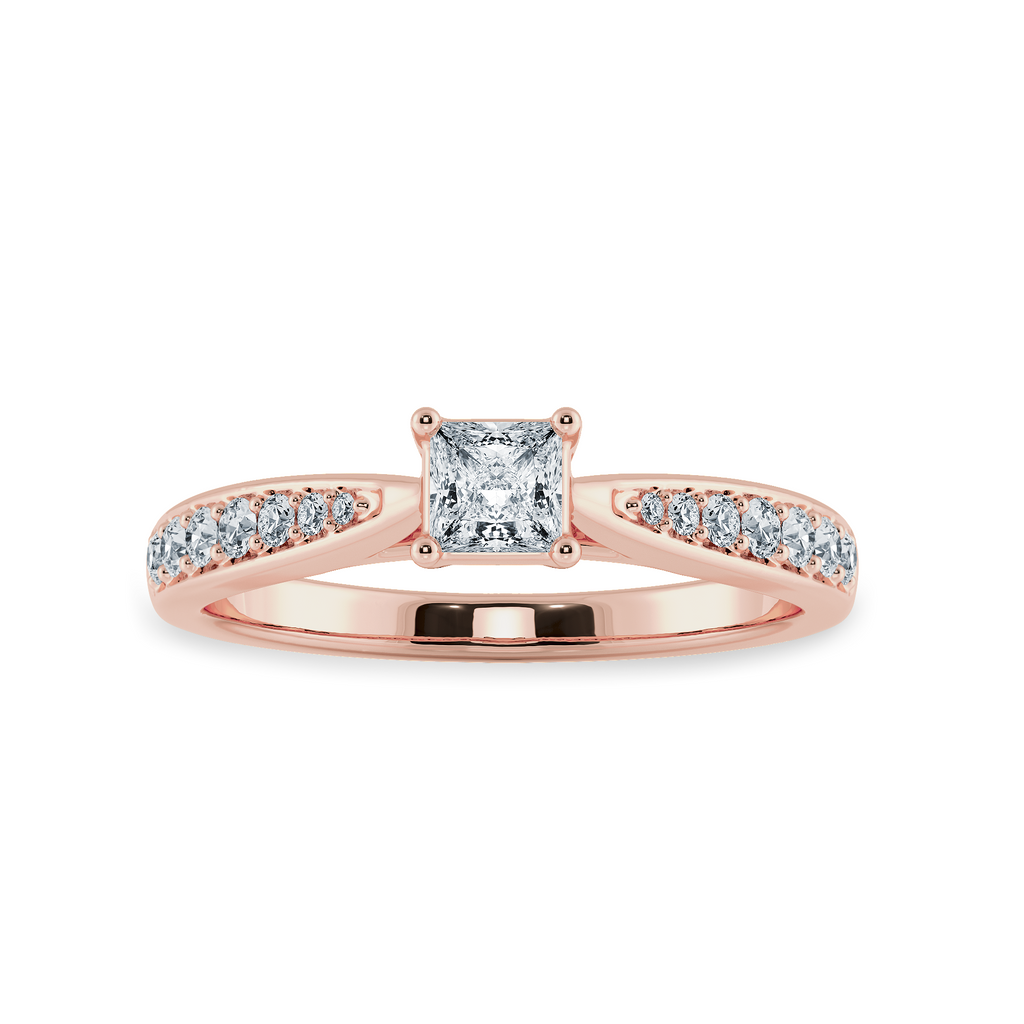 30-Pointer Princess Cut Solitaire Diamond Shank 18K Rose Gold Ring JL AU 1285R   Jewelove.US