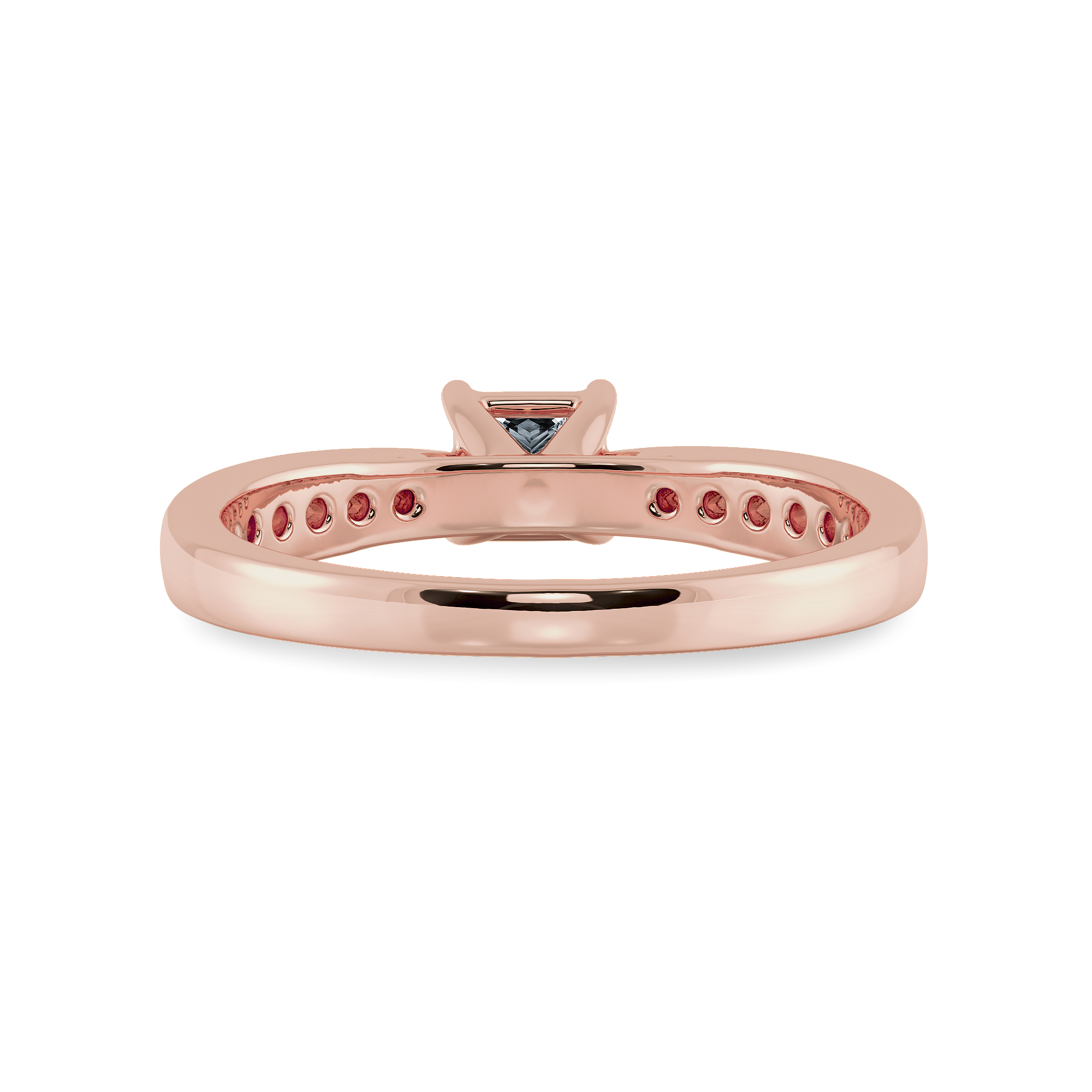 30-Pointer Princess Cut Solitaire Diamond Shank 18K Rose Gold Ring JL AU 1285R   Jewelove.US