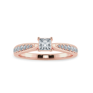 70-Pointer Princess Cut Solitaire Diamond Shank 18K Rose Gold Ring JL AU 1285R-B   Jewelove.US