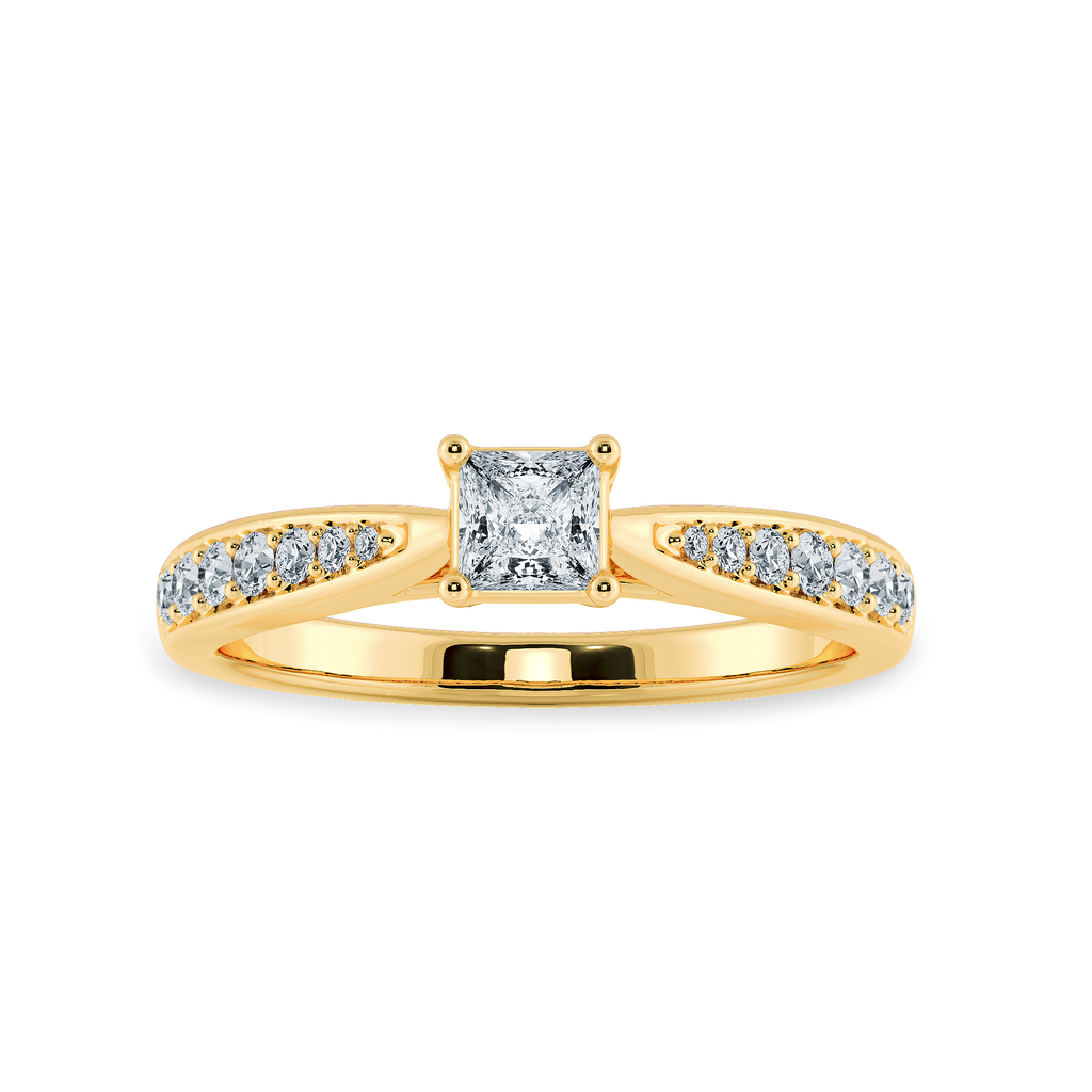 30-Pointer Princess Cut Solitaire Diamond Shank 18K Yellow Gold Ring JL AU 1285Y   Jewelove.US