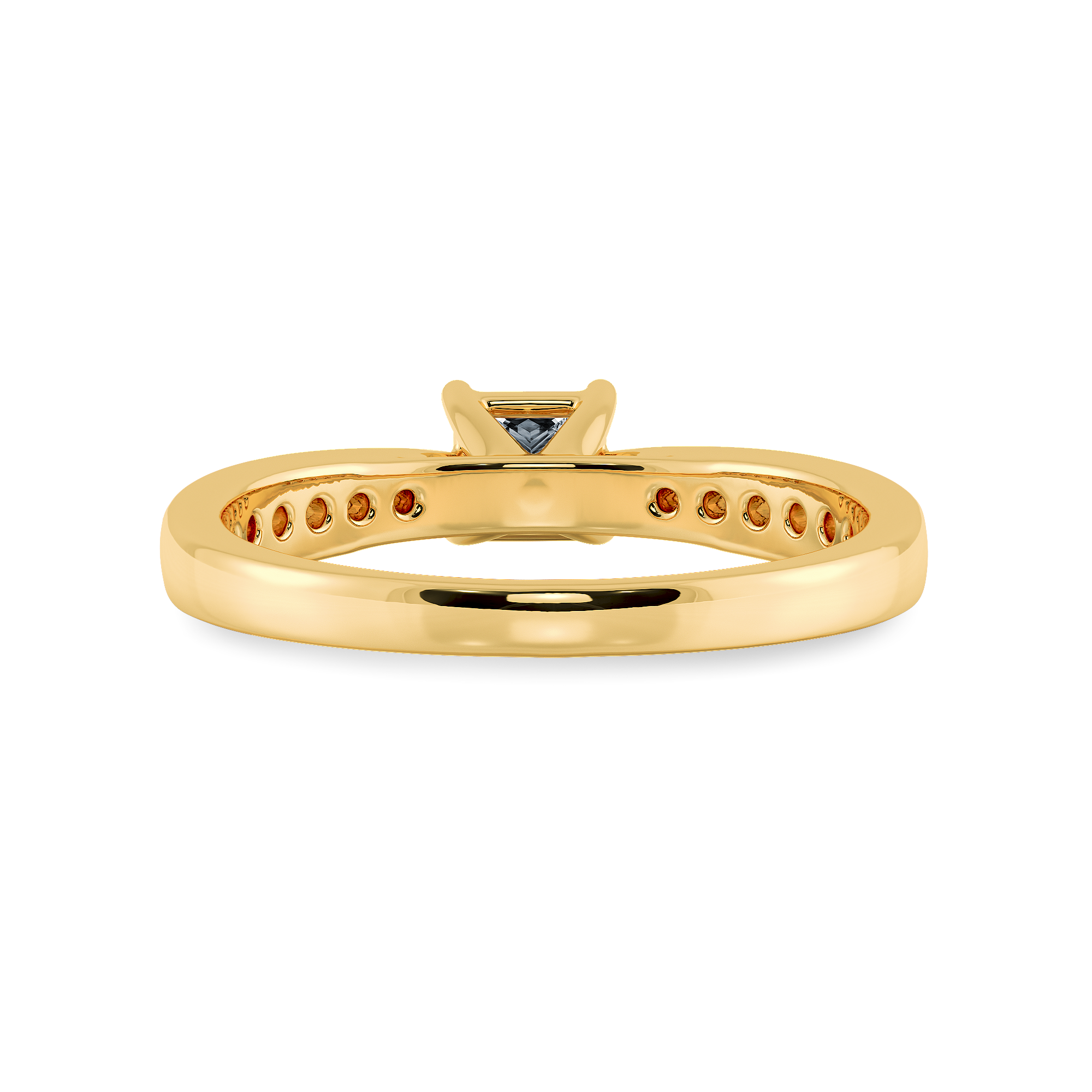 30-Pointer Princess Cut Solitaire Diamond Shank 18K Yellow Gold Ring JL AU 1285Y   Jewelove.US