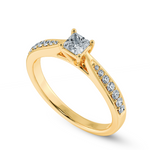 Load image into Gallery viewer, 30-Pointer Princess Cut Solitaire Diamond Shank 18K Yellow Gold Ring JL AU 1285Y   Jewelove.US
