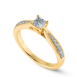 30-Pointer Princess Cut Solitaire Diamond Shank 18K Yellow Gold Ring JL AU 1285Y   Jewelove.US