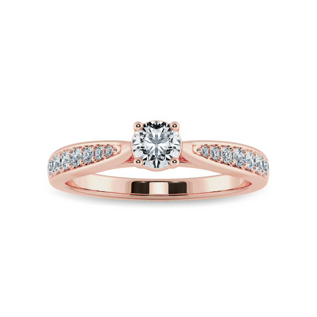 30-Pointer Solitaire Diamond Shank 18K Rose Gold Ring JL AU 1286R   Jewelove.US