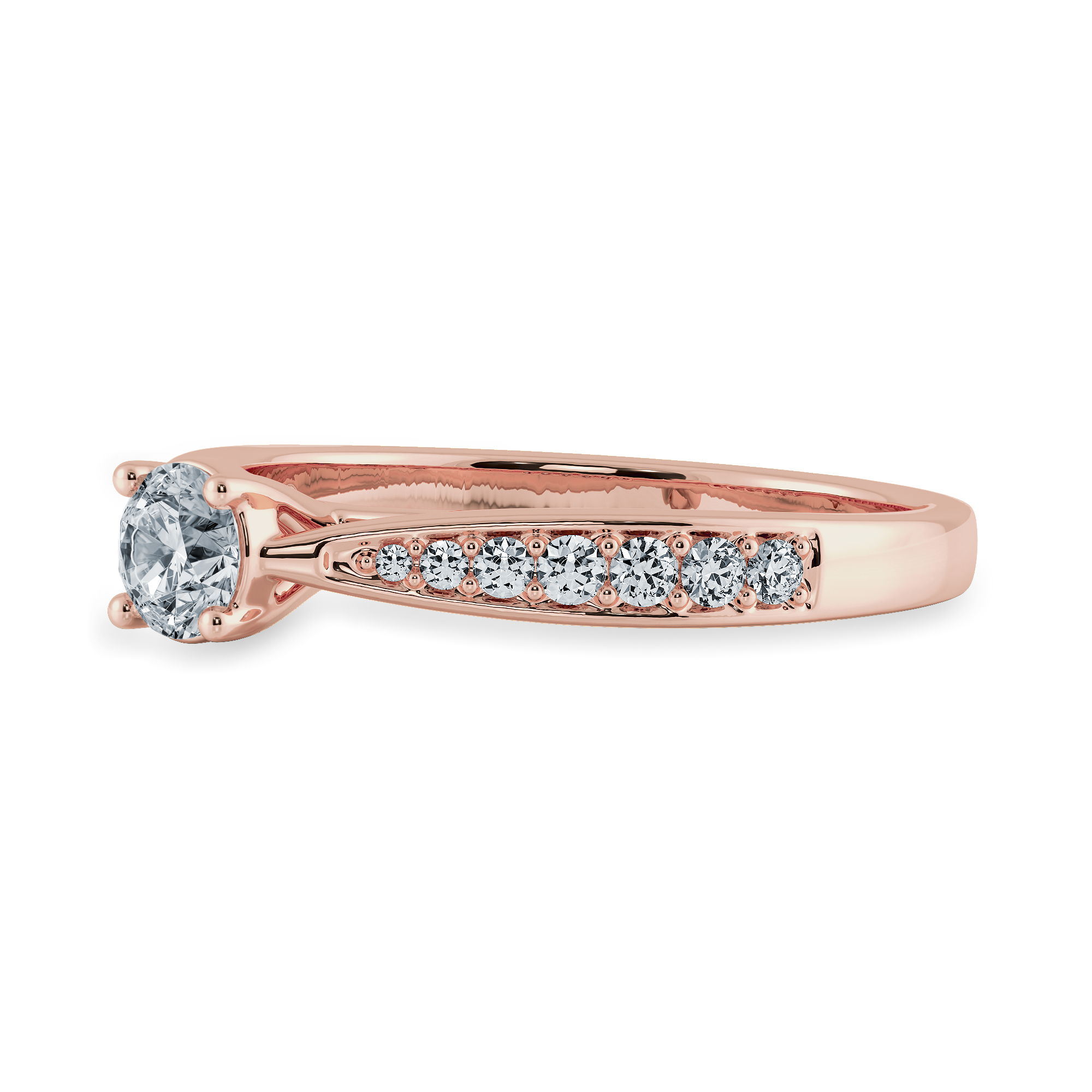 30-Pointer Solitaire Diamond Shank 18K Rose Gold Ring JL AU 1286R   Jewelove.US