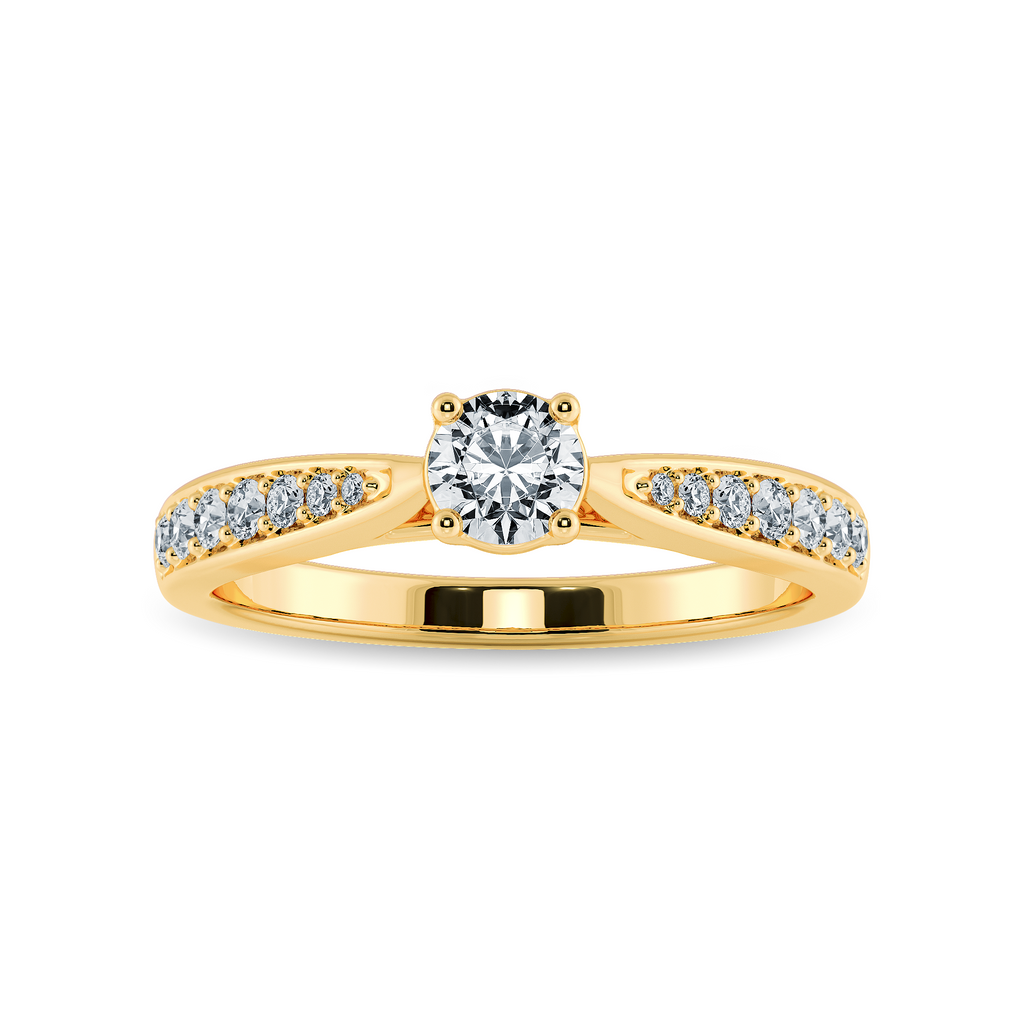 30-Pointer Solitaire Diamond Shank 18K Yellow Gold Ring JL AU 1286Y   Jewelove.US