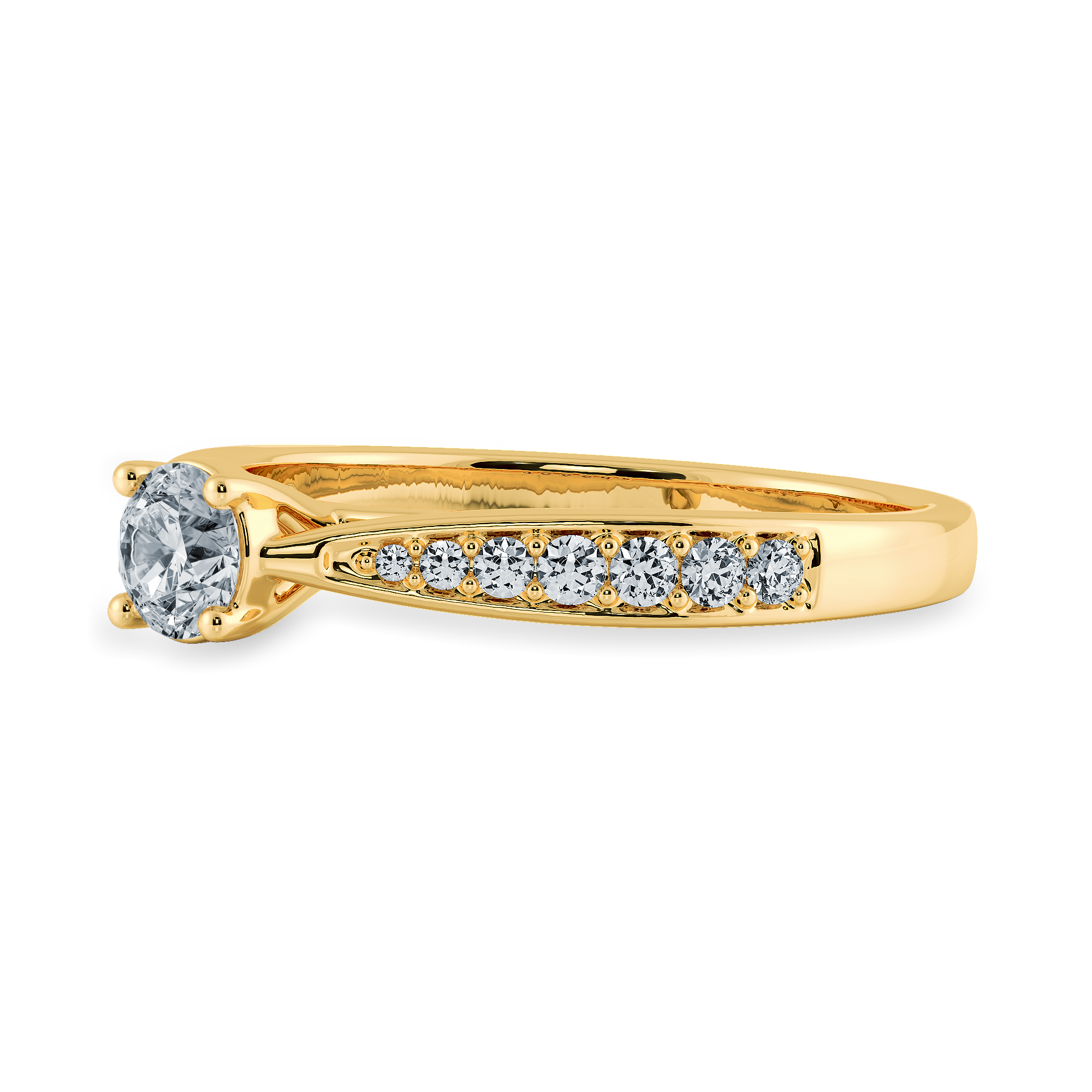 70-Pointer Solitaire Diamond Shank 18K Yellow Gold Ring JL AU 1286Y-B   Jewelove.US