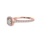 Load image into Gallery viewer, 30-Pointer Cushion Cut Solitaire Halo Diamond Shank 18K Rose Gold Ring JL AU 1287R   Jewelove.US
