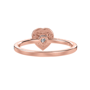 50-Pointer Heart Cut Solitaire Halo Diamond Shank 18K Rose Gold Ring JL AU 1289R-A   Jewelove.US