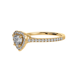 Load image into Gallery viewer, 70-Pointer Heart Cut Solitaire Halo Diamond Shank 18K Rose Gold Ring JL AU 1289R-B   Jewelove.US
