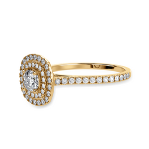 30-Pointer Cushion Cut Solitaire Halo Double Diamond Shank 18K Yellow Gold Ring JL AU 1295Y   Jewelove.US