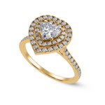 Load image into Gallery viewer, 30-Pointer Heart Cut Solitaire Double Halo Diamond Shank 18K Yellow Gold Ring JL AU 1297Y   Jewelove.US
