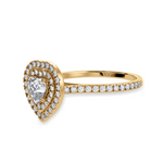 Load image into Gallery viewer, 30-Pointer Heart Cut Solitaire Double Halo Diamond Shank 18K Yellow Gold Ring JL AU 1297Y   Jewelove.US
