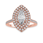 Load image into Gallery viewer, 30-Pointer Marquise Cut Solitaire Double Halo Diamond Shank 18K Rose Gold Ring JL AU 1298R   Jewelove.US
