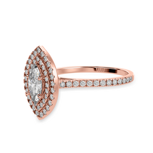 30-Pointer Marquise Cut Solitaire Double Halo Diamond Shank 18K Rose Gold Ring JL AU 1298R   Jewelove.US