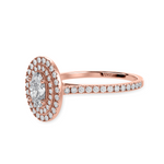 Load image into Gallery viewer, 30-Pointer Oval Cut Solitaire Double Halo Diamond Shank 18K Rose Gold Ring JL AU 1299R   Jewelove.US
