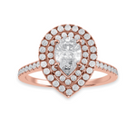 Load image into Gallery viewer, 30-Pointer Pear Cut Solitaire Double Halo Diamond Shank 18K Rose Gold Ring JL AU 1300R   Jewelove.US
