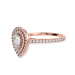 Load image into Gallery viewer, 30-Pointer Pear Cut Solitaire Double Halo Diamond Shank 18K Rose Gold Ring JL AU 1300R   Jewelove.US
