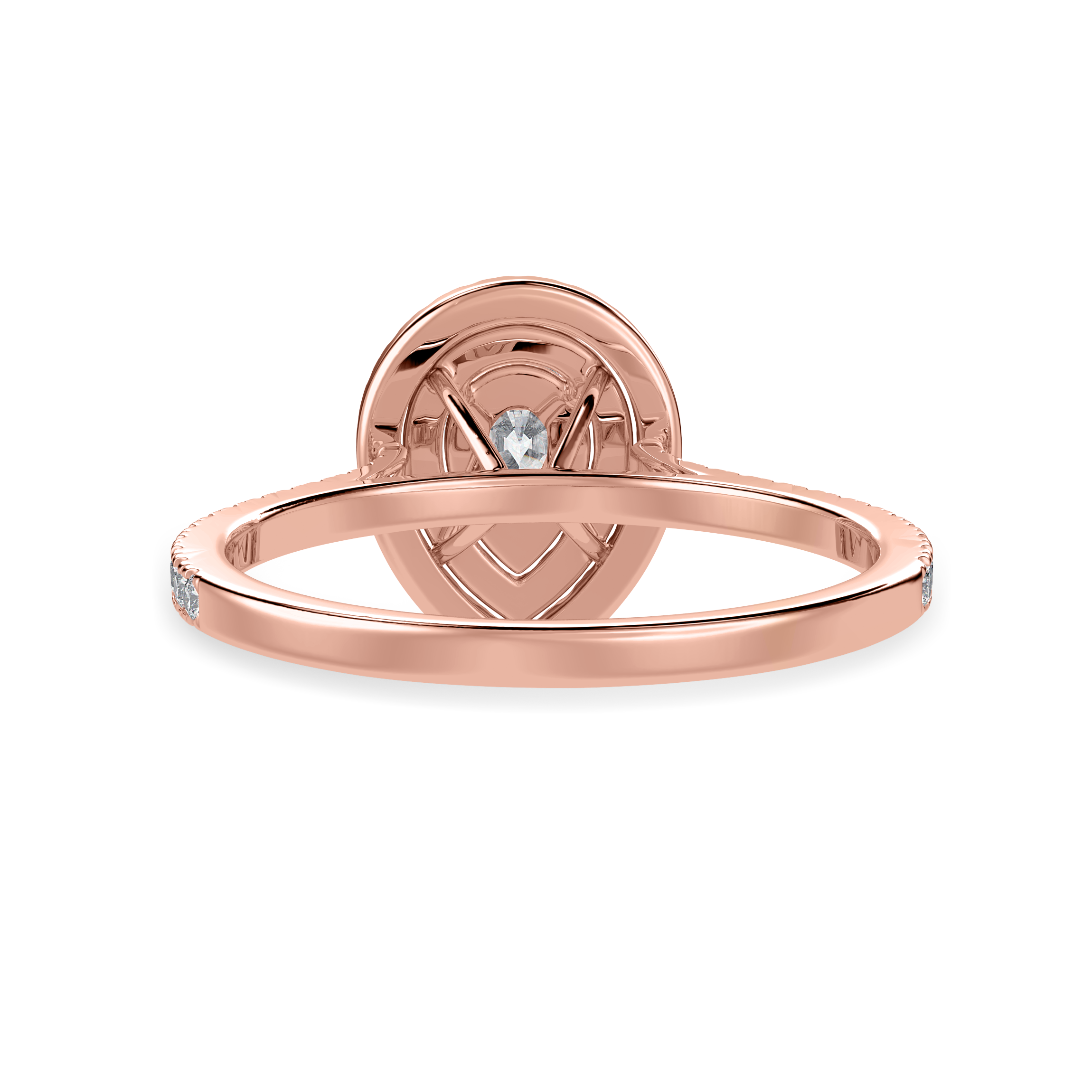 30-Pointer Pear Cut Solitaire Double Halo Diamond Shank 18K Rose Gold Ring JL AU 1300R   Jewelove.US