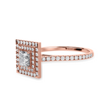 Load image into Gallery viewer, 30-Pointer Princess Cut Solitaire Double Halo Diamond Shank 18K Rose Gold Ring JL AU 1301R   Jewelove.US
