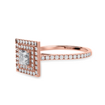 Load image into Gallery viewer, 1-Carat Princess Cut Solitaire Double Halo Diamond Shank 18K Rose Gold Ring JL AU 1301R-C   Jewelove.US

