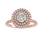 Load image into Gallery viewer, 30-Pointer Solitaire Double Halo Diamond Shank 18K Rose Gold Ring JL AU 1302R   Jewelove.US
