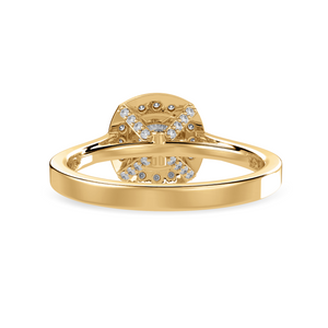 30-Pointer Cushion Cut Solitaire Halo Diamond Shank 18K Yellow Gold Ring JL AU 1303Y   Jewelove.US