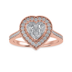 Load image into Gallery viewer, 30-Pointer Heart Cut Solitaire Halo Diamond Shank 18K Rose Gold Ring JL AU 1305R   Jewelove.US
