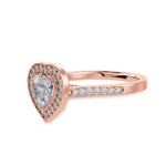 Load image into Gallery viewer, 30-Pointer Heart Cut Solitaire Halo Diamond Shank 18K Rose Gold Ring JL AU 1305R   Jewelove.US
