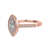 Load image into Gallery viewer, 30-Pointer Marquise Cut Solitaire Halo Diamond Shank 18K Rose Gold Ring JL AU 1326R   Jewelove.US
