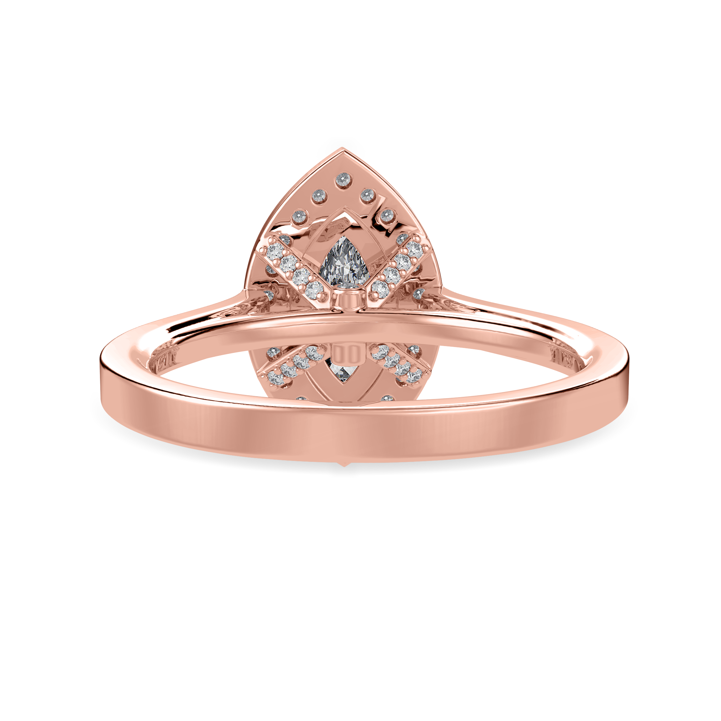 30-Pointer Marquise Cut Solitaire Halo Diamond Shank 18K Rose Gold Ring JL AU 1326R   Jewelove.US