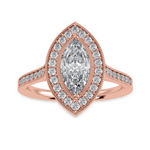 Load image into Gallery viewer, 30-Pointer Marquise Cut Solitaire Halo Diamond Shank 18K Rose Gold Ring JL AU 1326R   Jewelove.US
