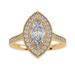 Load image into Gallery viewer, 30-Pointer Marquise Cut Solitaire Halo Diamond Shank 18K Yellow Gold Ring JL AU 1326Y   Jewelove.US
