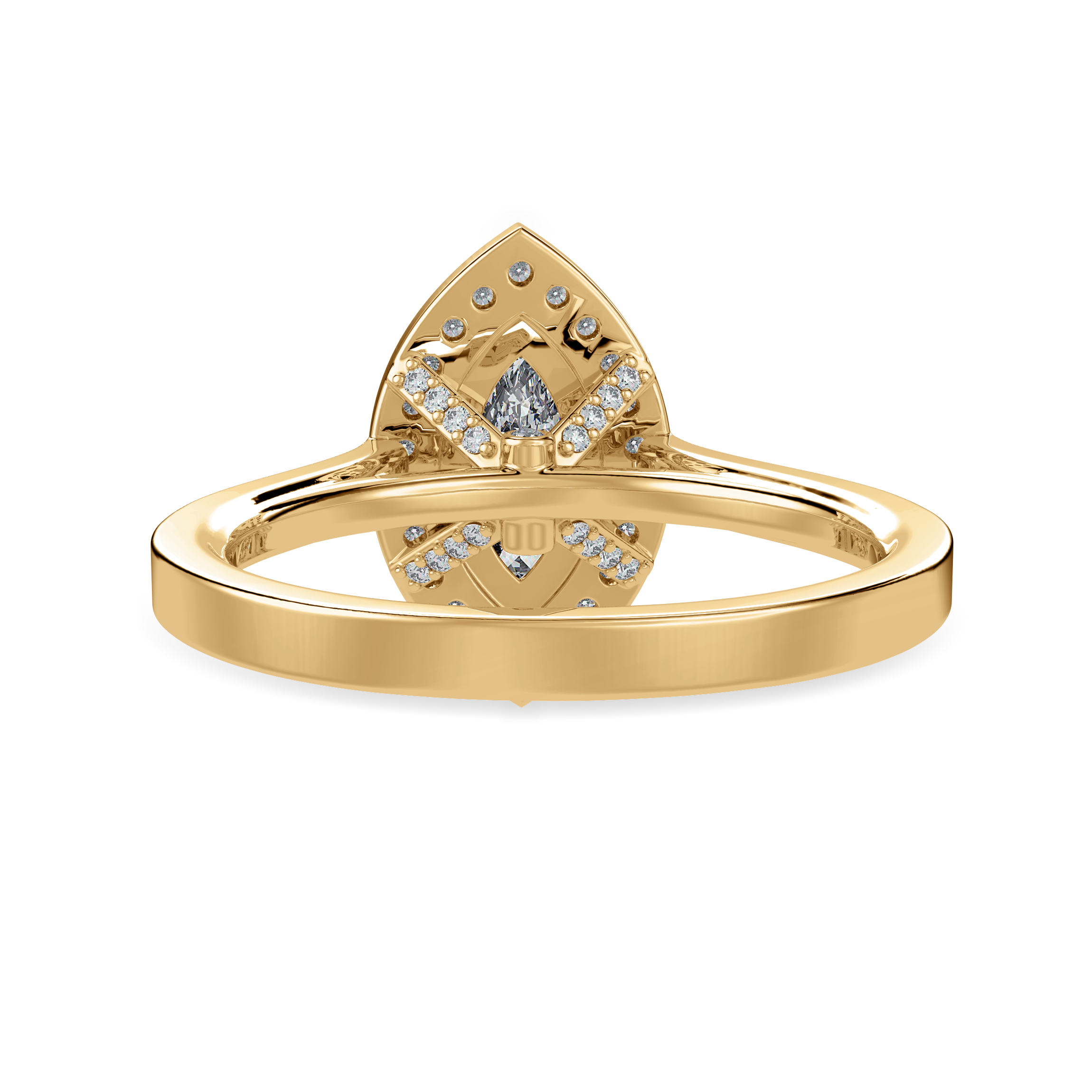 30-Pointer Marquise Cut Solitaire Halo Diamond Shank 18K Yellow Gold Ring JL AU 1326Y   Jewelove.US