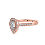 Load image into Gallery viewer, 30-Pointer Pear Cut Solitaire Halo Diamond Shank 18K Rose Gold Ring JL AU 1327R   Jewelove.US
