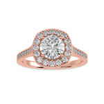 Load image into Gallery viewer, 70-Pointer Solitaire Halo Diamond Shank 18K Rose Gold Ring JL AU 1332R-B   Jewelove.US
