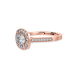 Load image into Gallery viewer, 30-Pointer Solitaire Halo Diamond Shank 18K Rose Gold Ring JL AU 1332R   Jewelove.US
