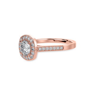 30-Pointer Solitaire Halo Diamond Shank 18K Rose Gold Ring JL AU 1332R   Jewelove.US