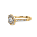 Load image into Gallery viewer, 30-Pointer Solitaire Halo Diamond Shank 18K Yellow Gold Ring JL AU 1332Y   Jewelove.US
