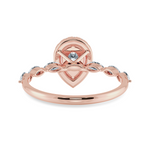 Load image into Gallery viewer, 30-Pointer Pear Cut Solitaire Halo Diamonds with Marquise Cut Diamonds Accents 18K Rose Gold Ring JL AU 1276R   Jewelove.US
